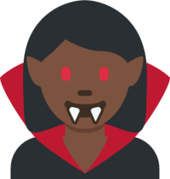 woman vampire: dark skin tone emoji