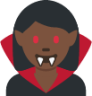 woman vampire: dark skin tone emoji