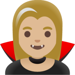 woman vampire: medium-light skin tone emoji