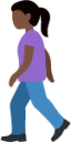 woman walking: dark skin tone emoji