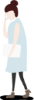 woman walking dress illustration