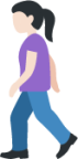 woman walking: light skin tone emoji