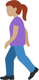 woman walking: medium skin tone emoji
