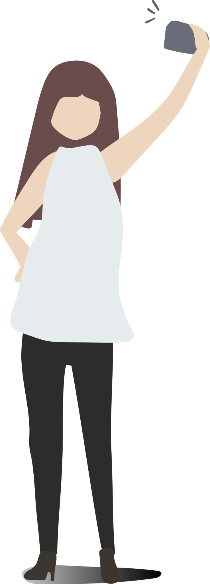 woman waving white shirt illustration