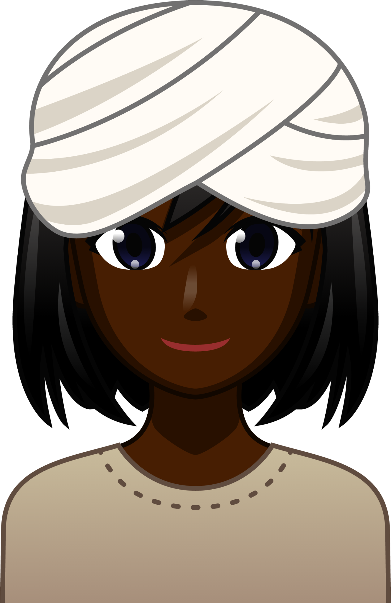 woman wearing turban (black) emoji