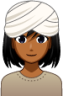 woman wearing turban (brown) emoji