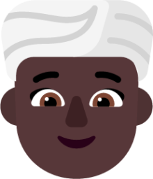 woman wearing turban dark emoji