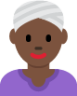woman wearing turban: dark skin tone emoji