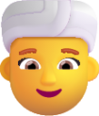 woman wearing turban default emoji