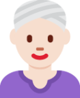 woman wearing turban: light skin tone emoji