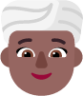 woman wearing turban medium dark emoji