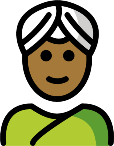 woman wearing turban: medium-dark skin tone emoji