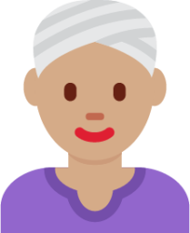 woman wearing turban: medium skin tone emoji