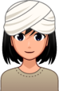 woman wearing turban (plain) emoji