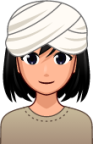 woman wearing turban (plain) emoji