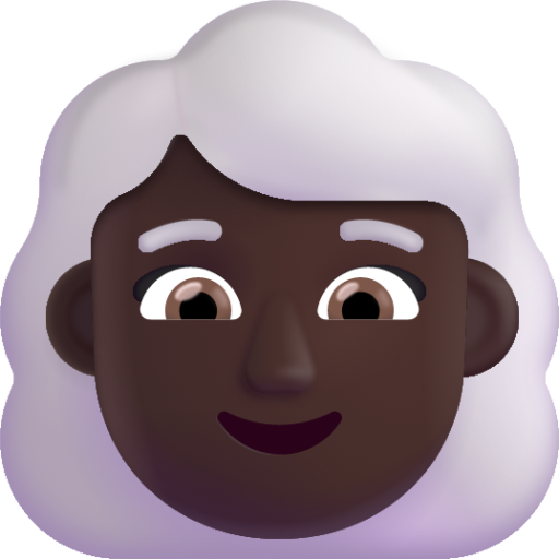woman white hair dark emoji