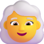 woman white hair default emoji