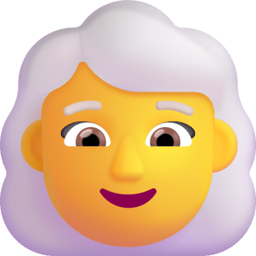 woman white hair default emoji