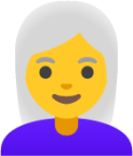 woman: white hair emoji