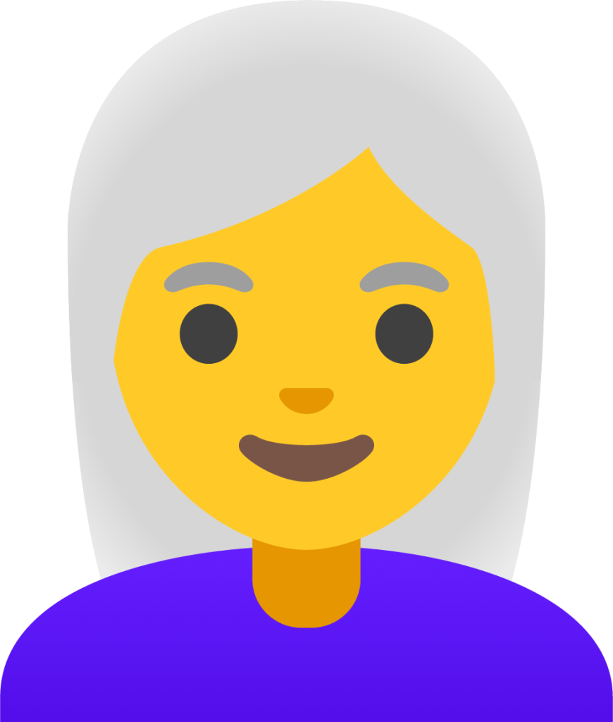 woman: white hair emoji