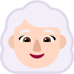 woman white hair light emoji