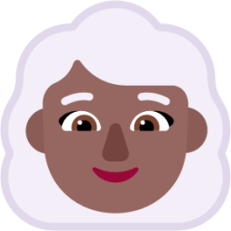 woman white hair medium dark emoji
