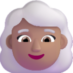woman white hair medium emoji