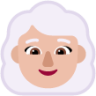 woman white hair medium light emoji
