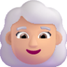 woman white hair medium light emoji