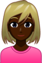 woman with blond hair (black) emoji