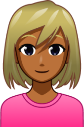 woman with blond hair (brown) emoji