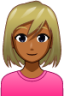 woman with blond hair (brown) emoji