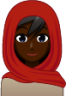 woman with head scarf (black) emoji
