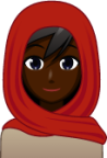 woman with head scarf (black) emoji