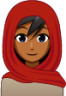 woman with head scarf (brown) emoji