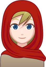 woman with head scarf (white) emoji