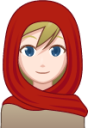 woman with head scarf (white) emoji