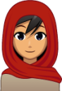 woman with head scarf (yellow) emoji
