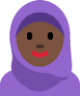 woman with headscarf: dark skin tone emoji