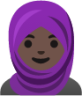 woman with headscarf: dark skin tone emoji
