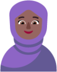 woman with headscarf medium dark emoji