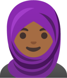 woman with headscarf: medium-dark skin tone emoji