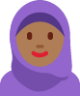woman with headscarf: medium-dark skin tone emoji
