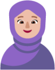 woman with headscarf medium light emoji