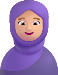 woman with headscarf medium light emoji