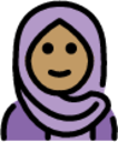 woman with headscarf: medium skin tone emoji