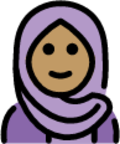 woman with headscarf: medium skin tone emoji