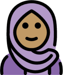 woman with headscarf: medium skin tone emoji