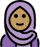 woman with headscarf: medium skin tone emoji