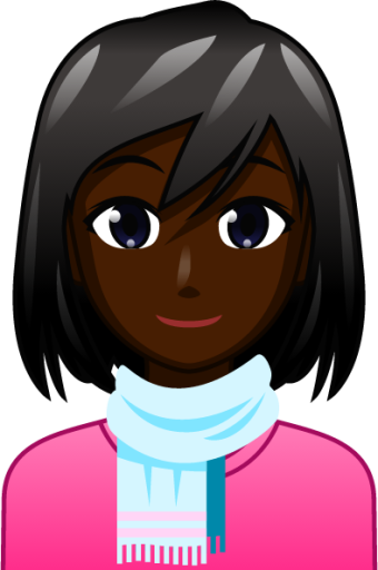 woman with scarf (black) emoji